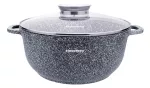 KLAUSBERG GARNEK Z POKRYWKĄ MARMUREK 26cm 5,6L STAL SZARY