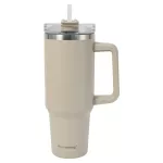 KLAUSBERG KUBEK TERMICZNY ZE SŁOMKĄ BEŻOWY  1100ml STAL NIERDZEWNA