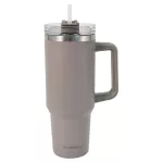 KLAUSBERG KUBEK TERMICZNY ZE SŁOMKĄ SZARY  1100ml STAL NIERDZEWNA