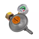 BRADAS REDUKTOR GAZOWY Z MANOMETREM I ZAWOREM BEZPIECZEŃSTWA EFV 37 mbar / 1,5 kg/h / 9 mm / PUDEŁKO