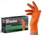 BRADAS RĘKAWICE NITRYLOWE DIAMOND POMARAŃCZOWE  L 8-9 /50szt.