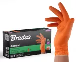 BRADAS RĘKAWICE NITRYLOWE DIAMOND POMARAŃCZOWE XL 9-10 /50szt.