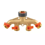 BRADAS ROZDZIELACZ 4-DROŻNY GW 3/4"x GZ 3/4" MOSIĄDZ  Z ZAWORAMI BRASS SOFT