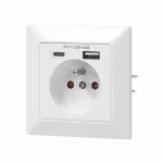 ORNO GNIAZDO POJEDYNCZE 2P+Z, USB-A + USB-C