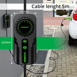 Qoltec Mobilna ładowarka do samochodu elektrycznego EV i hybryd z regulacją 2w1 Typ2 | SCHUKO 16A | 3.5kW | 230V | LCD | Przenośna | Wallbox | 5m 