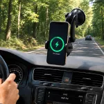 Qoltec  Qoltec Ineligentny uchwyt samochodowy z funkcją iR i ładowaniem indukcyjnym Qi 15W | QC 3.0 |USB-C