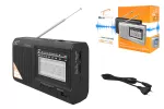 LXLTC2016/CZ PS Radio przenośne LTC-2016 WILGA USB z wbudowanym akumulatorem, CZARNE