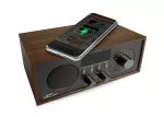 LXLTC511BC Radio przenośne RETRO Brda FM/BT/USB akum.2200mAh,10W,ładowanie indukcyjne telefonu,brąz/grafit