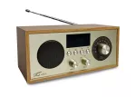 LXLTC511BJ Radio przenośne RETRO Brda FM/BT/USB akum.2200mAh,10W,ładowanie indukcyjne telefonu,jasny brąz/złote