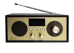 LXLTC511C Radio przenośne RETRO Brda FM/BT/USB akum.2200mAh,10W,ładowanie indukcyjne telefonu,czarno-złote