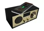 LXLTC511C Radio przenośne RETRO Brda FM/BT/USB akum.2200mAh,10W,ładowanie indukcyjne telefonu,czarno-złote