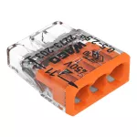 2273-203 Szybkozłączka WAGO ; trzykrotna Pudełko plastikowe M box z banderolą5