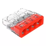 2273-204 Szybkozłączka WAGO ; czterokrotna Pudełko plastikowe M box z banderolą5