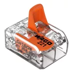 221-412 Szybkozłączka WAGO ; dwukrotna Pudełko plastikowe M box z banderolą5