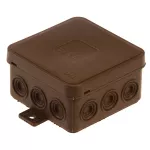 V5 BRĄZOWA Puszka n/t hermetyczna V5 IP-54 75x75x41 12-wl klik z osłabieniami brązowa