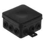V5 CZARNA Puszka n/t hermetyczna V5 IP-54 75x75x41 12-wl klik z osłabieniami czarna