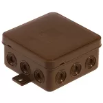 V6 BRĄZOWA Puszka n/t hermetyczna V6 IP-54 85x85x41 12-wl klik z osłabieniami brązowa