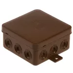 V6 BRĄZOWA Puszka n/t hermetyczna V6 IP-54 85x85x41 12-wl klik z osłabieniami brązowa
