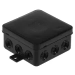 V6 CZARNA Puszka n/t hermetyczna V6 IP-54 85x85x41 12-wl klik z osłabieniami czarna