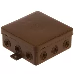 V7 BRĄZOWA Puszka n/t hermetyczna V7 IP-54 100x100x41 12-wl klik z osłabieniami brązowa