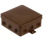 V7 BRĄZOWA Puszka n/t hermetyczna V7 IP-54 100x100x41 12-wl klik z osłabieniami brązowa