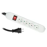 PS-470WS/PRO/3X2,5/H05VV-F/1,5 Przedłużacz PS-PRO 4-gn. z/u z włącznkiem, 3x2,5mm2; H05VV-F biały