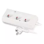 PS-370/3,0 Przedłużacz z trzykrotnym gniazdem 3x2p+Z, 10A; 3,m; biały