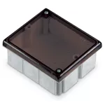 PK-104L Puszka odgałęźna, 10-wlotowa, n/t, z dławicami D 16, IP-54; 80x96; biały/dymny