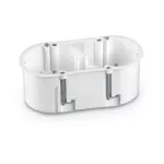 PK-62/60G + KOD Puszka końcowa dwukrotna 62x60 p/t, głęboka do płyt gipsowych, o rozstawie 71 mm; biała