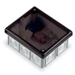 PK-101L Puszka odgałężna, 14 wlotowa,p/t; 16÷21, IP-20; 80x95; 5xzaciski 1x4; biały/dymny