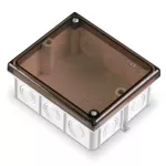 PK-102L Puszka odgałęźna, 14-wlotowa,p/t; pazurki do płyt gips; 16÷21, IP-20, 80x96; biały/dymny