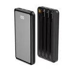 GSM103789 Forever power bank TB-411 ALLin1 10000 mAh czarny z kablami USB-C + Lightning + microUSB
