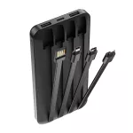GSM103789 Forever power bank TB-411 ALLin1 10000 mAh czarny z kablami USB-C + Lightning + microUSB