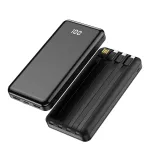 GSM103789 Forever power bank TB-411 ALLin1 10000 mAh czarny z kablami USB-C + Lightning + microUSB