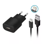 GSM032678 Forever ładowarka sieciowa TC-01 1x USB 2A czarna + kabel Lightning