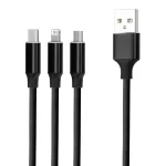 GSM106369 Forever kabel 3w1 USB - Lightning + USB-C + microUSB 1,2 m 2A czarny