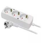 PS-370S/1,5/5,0 Przedłużacz z trzykrotnym gniazdem 3x2p+Z, Schuko, 3x1,5; 16A; 5m; biały