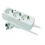 PS-370S/1,5/3,0 Przedłużacz z trzykrotnym gniazdem 3x2p+Z, Schuko, 3x1,5; 16A z przesłonami; 3m; czarny