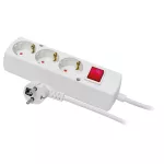 PS-370SWS/1,5/3,0 Przedłużacz z trzyktornym gniazdem z wyłacznikiem 3x2p+Z; Schuko, 3x1,5; 16A; 3m; biały