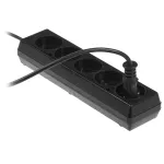 PS-560/1,5 Przedłużacz z pięciokrotnym gniazdem; 5x2p, 10A; 1,5m; czarny