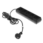PS-560/1,5 Przedłużacz z pięciokrotnym gniazdem; 5x2p, 10A; 1,5m; czarny
