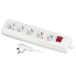 PS-570WS/1,5/3,0 Przedłużacz z pięciokrotnym gniazdem z wyłącznikiem; 5x2p+Z, 3x1,5; 16A; 3m; biały