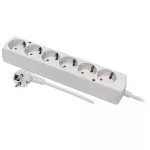 PS-670S/1,5/3,0 Przedłużacz z sześciokrotnym gniazdem Schuko 6x2p+Z, 3x1,5; 16A; 3m; czarny