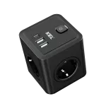 R-41SWS/USBA+USBC CZARNY Rozgałeźniki 4x2p+Z oraz 2xUSB-A ; 1xuSB-C Schuko ; KEL