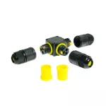 RKH3-3SS Rozgałęźnik kablowy hermetyczny IP68, 3-pinowy, zaciskowy, stały, 24A, 450V AC (0,5-2,5mm)
