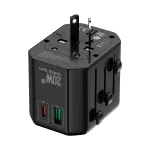 AD-2/EU/UNI/20W CZARNY Uniwerslany adapter sieciowy (EU, UK, US, AU), szybkie ładowanie PD20W+QC