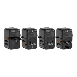 AD-3/EU/UNI/20W CZARNY Uniwerslany adapter sieciowy (EU, UK, US, AU), szybkie ładowanie PD20W+QC