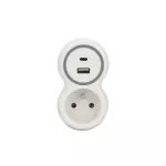 R-1CA/B/PD Rozgałęźnik jednokrotny, 1x gniazdo wtyczkowe z uziemieniem, 1xgniazdo USB A, 1xgniazdo USB C - PD20W