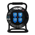PB-PRO/USB/30M/3X1,5/H05RR-F HAND Przedłużacz bębnowy linia HAND PRO; 3x(2p+Z) +1x(USB-A;USB-C); IP44; 16A; H05RR-F; 3x1,5; 30m; CZARNY