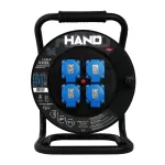 PB-PRO/USB/50M/3X1,5/H05RR-F HAND Przedłużacz bębnowy linia HAND PRO; 3x(2p+Z) +1x(USB-A;USB-C); IP44; 16A; H05RR-F; 3x1,5; 50m; CZARNY